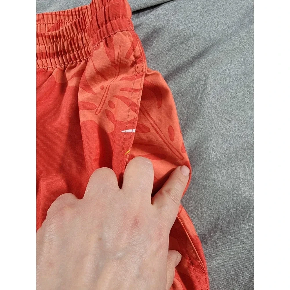 Quiksilver Volley‎ Shorts Red Tropical Beach bird of paradise w/ pockets